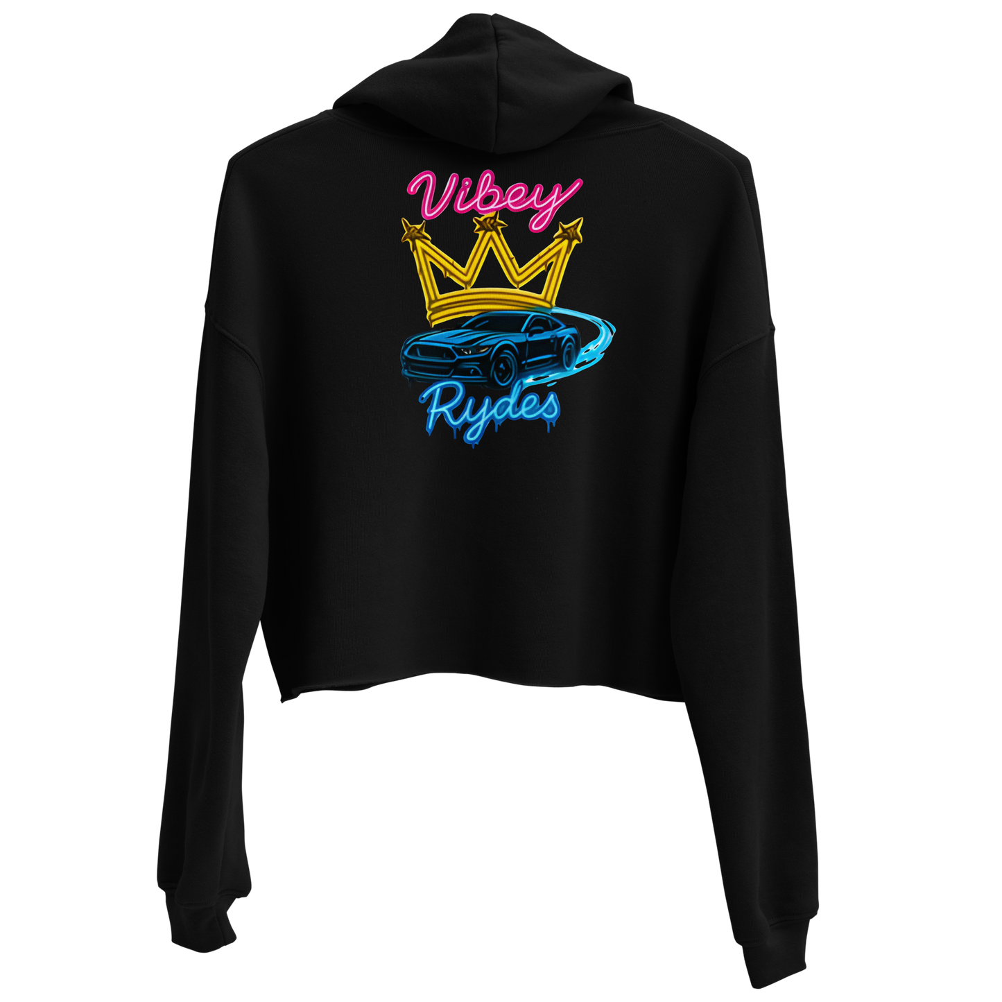 Vibey Rydes Embroidered Women's Cropped Hoodie