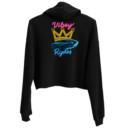 Vibey Rydes Embroidered Women's Cropped Hoodie